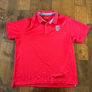 Under Armour Mens Polo‎ Shirt 2XL Loose Red Wisconsin Badgers